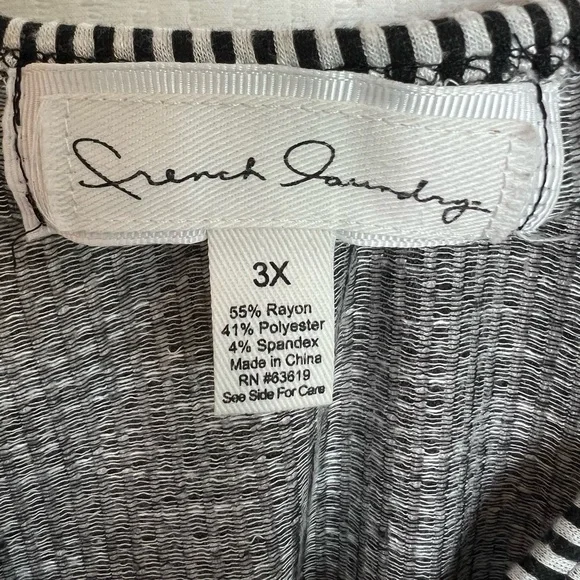 🖤 French Laundry Black & White Stretch Tank – Women’s 3X 🤍 - Picture 4 of 6